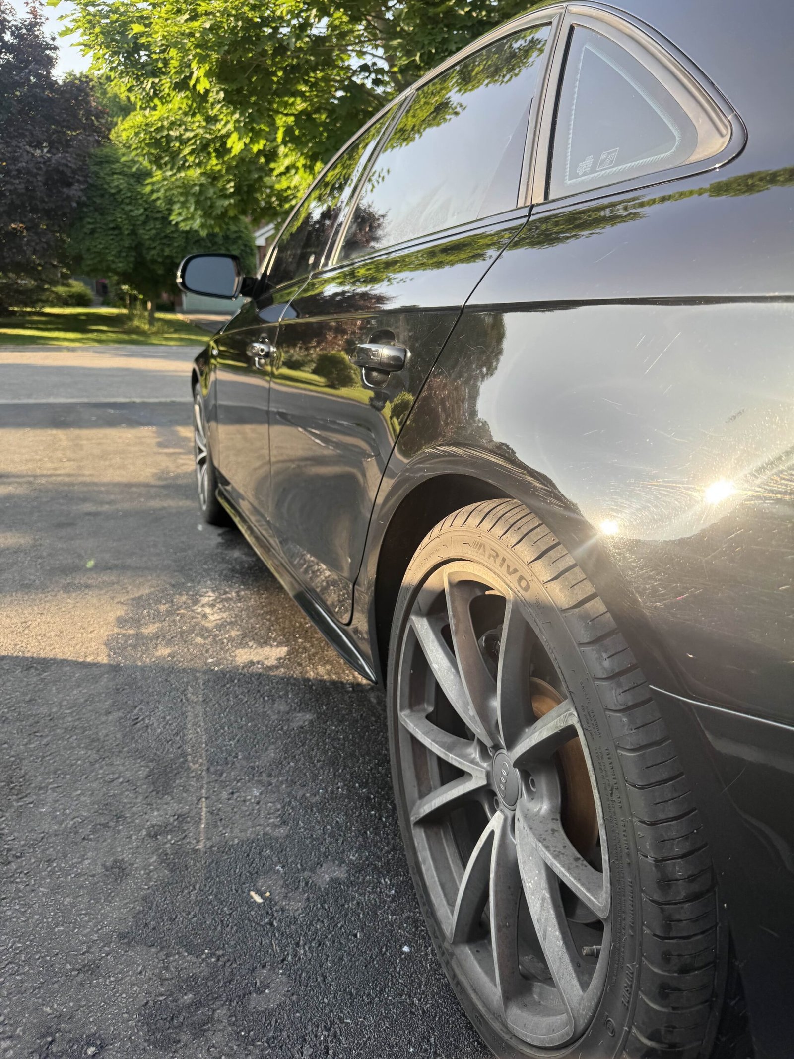 Detailed side of clean Audi S4 V6T badge