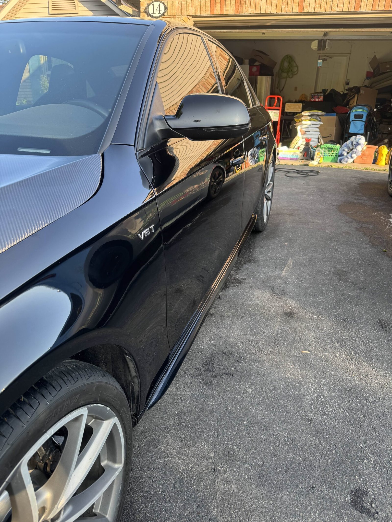 Clean Audi S4 with shining paint under sun
